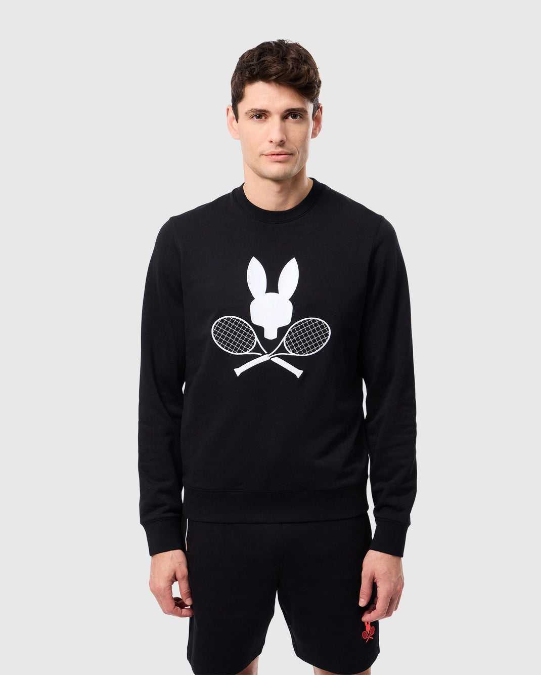 Sweats Psycho Bunny Courtside Sweatshirt Noir Homme | ZET-86684067